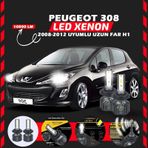 Peugeot 308 2008-2012 Uzun Far Uyumlu Şimşek Etkili Led Xenon Premium Series H1
