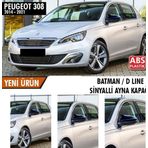 Peugeot 308 (2014-2022) Batman Yarasa Ayna Kapağı (piano Black)
