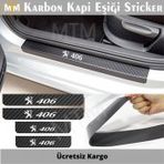 Peugeot 406 4 Adet Karbon Kapı Eşiği Sticker