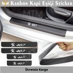 Peugeot 407 4 Adet Karbon Kapı Eşiği Sticker