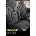 Peugeot 408 2023–SONRASI Füme Başak Serisi Tay Tüyü Koltuk Kılıfı Seti (Ön–arka, Başlıklı, Yan Airbag Uyumlu)
