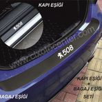 Peugeot 508 Bağaj ve Kapı Eşiği Karbon Sticker (SET)