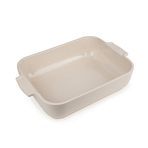 Peugeot Appolia dikdörtgen saplı fırın kabı, seramik, ekru/beyaz, 7,2 x 32 x 21,7 cm, kapasite: 2 l, 60046