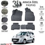Peugeot Bipper 2023 Model Tam Uyumlu Kokusuz 3D Havuzlu Paspas - Siyah