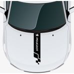 Peugeot Bipper Için Uyumlu Aksesuar Oto Kaput Şerit Sticker - Siyah - Standart