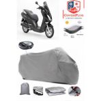 Peugeot Citystar 200 Branda Gri Arka Çanta Uyumlu(Topcase) Motosiket Brandası Motor Örtüsü Çadır Su Geçirmez Motosiklet Kılıfı Motor Brandası,lastikli,taşıma Torbalı