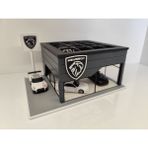 Peugeot Diecast Showroom Garaj Diorama 1:64 Ölçek - Gri - Beyaz
