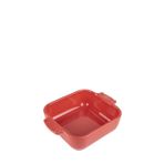 PEUGEOT - Kare seramik fırın kabı - 18 cm (saplar dahil) x 11,4 cm x 5,1 cm - Kapasite: 0,66 L - 10 yıl garanti - Fransa'da üretilmiştir - Kırmızı