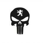Peugeot Kuru Kafa Punisher Araba Sticker Yapıştırma
