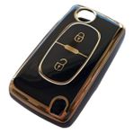 Peugeot Partner 207 307 308 407 Uyumlu Kumanda Anahtar Kılıfı Oto Anahtarlık Siyah Gold
