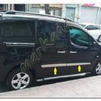 Peugeot Partner Tepee Krom Yan Kapı Çıtası 2008-2018 4 Parça Paslanmaz Çelik