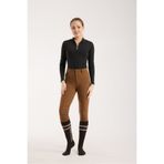 PEUR RIDER SHOP At Ritim Desenli Silikon ve Cep Detaylı Kadın Binici Pantolonu KoyuKahve Renk