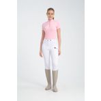 PEUR RIDER SHOP Pembe Renk Kısa Kollu Fermuarlı Kadın Binici T-shirt