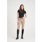 PEUR RIDER SHOP SİYAH RENK KISA KOLLU FERMUARLI BİNİCİ KADIN T-SHIRT