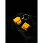 Peynir Tasarımlı Mekanik Klavye Blue Switch Anahtarlık Hediyelik - Sesli Stres Oyuncağı (Fidget Toy)