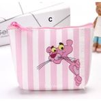 Peywest Pink Panther Kore Tarzı Mini 12Cmx10Cm Bozuk Para Cüzdanı Fermuarlı Küçük Kadın Cüzdanı - Pembe - SURPRICE