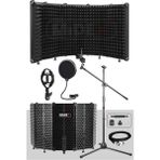 PF-43X Set Mikrofon Ses Yalıtım Paneli 69 x 26 cm Siyah Renkli Shock Mount ve Xlr Kablo ile