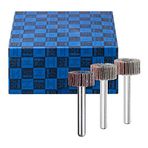 PFERD 44498001 zımpara seti F, 3 parçalı | Korindon Ø20 x 10 mm şaft ø 6 mm A60, 80, 120 | ince bileme ve cila için, 20 x 10 mm