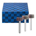PFERD 44498005 zımpara seti F, 3 parçalı | Korindon Ø60 x 30 mm şaft ø 6 mm A60, 80, 120 | ince bileme ve bitirme için, 60 x 30 mm