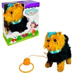 PFT-B267 Peluş Tasmalı Yürüyen Köpek Mavi -Vrd - Renkli