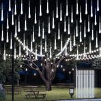 PGFUN Meteor yağmurluk, 12 inç, 12 boru, 288 LED, Noel karı, düşen buz saçağı, LED şerit ışık, cadılar bayramı, düğün, bahçe, ağaçlar, veranda dekorasyonu için kademeli aydınlatma (beyaz)