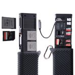 PGYTECH CFexpress Tip B/SD/Micro SD Kart Okuyucu USB 3.2 Gen 2 10 Gbps Bellek Kartı Okuyucu CFB/SD/TF/Nano Kart Tutucu, Windows/Mac/Linux/Android/iPad OS ile Uyumlu, Siyah