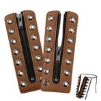 PH PandaHall 2 adet deri bağcıklı çizme fermuar ekler 15,3 x 6,3 cm 7 metal delikli inek derisi ayakkabı bağcıkları fermuarlar bağsız ayakkabı bağcıkları yetişkinler için bağsız ayakkabı bağcığı
