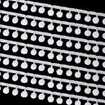 PH PandaHall 22 Yard Ponpon Toplar Püsküllü Süsleme 10 mm Beyaz Kenar Püsküllü Bant Ponpon Püsküllü Dantel Aksesuar Yastık Dikiş için Kendin Yap Parti Ev 13 mm Küreler