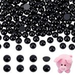 PH PandaHall 300 adet gözler Cabochons, 8mm siyah Flatback hayvan gözleri düz arka kabaşon zanaat akrilik kubbe düğmesi doldurulmuş hayvan Amigurumi ayı oyuncak kukla kedi yapımı Scrapbooking