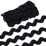 PH PandaHall 3/4 inç X 10 Yards siyah RIC Rac dalga bükme Trim dikiş RIC Rac şerit giysi yapımı için sepet astar yastık kılıfı masa koşucu perde ev dekor