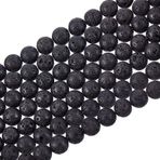 PH PandaHall 470 parça 8 mm Doğal Lav Boncukları Boyasız Siyah Çakra Boncuk Tel Yuvarlak Değerli Taş Gevşek Boncuklar Volkanik Lava Değerli Taş Enerji İyileştirici Boncuklar Takı Yapımı için