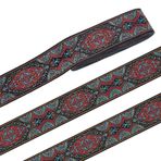PH PandaHall 6,8 m Boho Jakarlı Bant, 52 mm Emobridered Dokuma Bant Etnik Jakarlı Bant, Çiçek Desenli Dantel Süs, El Yapımı Çanta, Kıyafet Dekorasyonu, Akuamarin