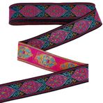 PH PandaHall 7 m 3,3 cm genişliğinde vintage jakarlı bant, etnik işlemeli bant, Bohem bant, kumaş, süs çiçek dokuması, dikiş, kıyafet, el işi, ev dekorasyonu, kamera çantası, kayış