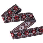 PH PandaHall 7 m işlemeli jakarlı bant, 5 cm, Boho dokuma, trim, kemer bandı, etnik çiçek nakışı, renkli bant, vintage kumaş, kendin yap el sanatları, dikiş, düğün, hediye paketleri, Hint kırmızısı