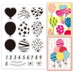 PH PandaHall Balonlar şeffaf pullar sayılar kauçuk pullar şeffaf silikon pullar silikon kauçuk pullar doğum günü için DIY Scrapbooking fotoğraf albümleri dekor dergileri kağıt el sanatları malzemeleri