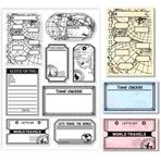 PH PandaHall Seyahat Etiketleri Temizle Pullar Seyahat Kontrol Listesi Mühür Pulları Yolculuk Kartpostalı Kauçuk Pullar Kendin Yap Scrapbooking Fotoğraf Albümü El İşi Günlük Dekorasyon için Şeffaf