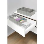 PH Prendi Home 4'lü Gri Çizgili Dolap-çekmece Içi Organizer Seti 28x28x13 (X1) / 28x13x13 (X1) / 13x13x13 (X2)