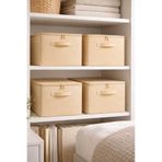 PH Prendi Home Krem 4'lü Set Çok Amaçlı Baza Altı ve Dolap İçi Düzenleyici Kutu Hurç 35x42x23 cm