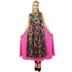 Phagun Anrakali Kurti Hint Çift Katmanlı Kurta Pembe Kadın Yaz Elbisesi