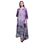 Phagun Büyük Beden Kaftan Yaz Kıyafeti Plaj Örtüsü Kimono Maksi Açık Mor Elbise