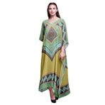 Phagun Büyük Beden Kaftan Yaz Kıyafeti Plaj Örtüsü Kimono Maksi Soluk Turuncu Kadın Elbise