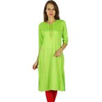 Phagun Hint Bollywood Tasarımcı Kurta Yeşil Kadın Tunik Elbise