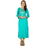 Phagun Hintli Tasarımcı Bollywood Kurta Etnik Kurti Günlük Deniz Yeşili Kadın Elbise