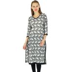 Phagun Hintli Tasarımcı Bollywood Kurta Etnik Kurti Günlük Siyah Kırık Beyaz Kadın Elbise