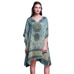 Phagun Kısa Plaj Kaftan Bikini Örtü Midi Açık Mavi Kadın Elbise