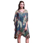 Phagun Kısa Plaj Kaftan Bikini Örtü Midi Kot Mavisi Kadın Elbise