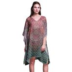 Phagun Kısa Plaj Kaftan Bikini Örtü Midi Pembe Kadın Elbise