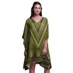 Phagun Mavi Tribal Afrika Plaj Kaftan Bikini Örtü Midi Zeytin Yeşili Kadın Elbise