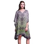 Phagun Plaj Kaftan Bikini Örtü Midi Kısa Kaftan Ametist Kadın Elbise