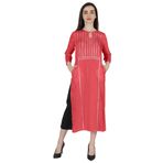 Phagun Rayon Gota Patti Uzun Tasarımcı Kurti Hint Etnik Katı Kurta Koyu Şeftali Kadın Elbise